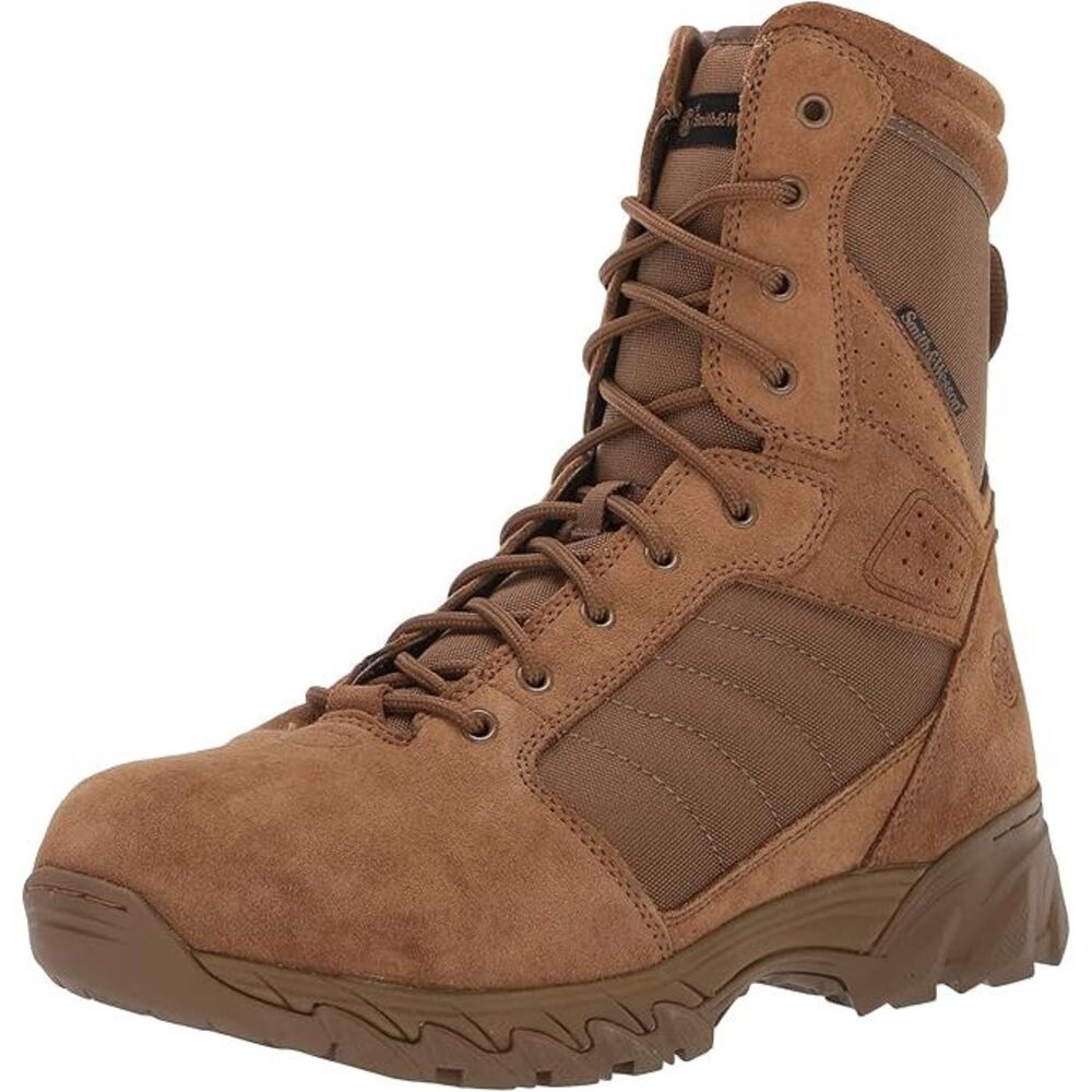 Smith & Wesson Mens Waterproof Breach 2.0 Tactical Side Zip Boot, Coyote, Size 7